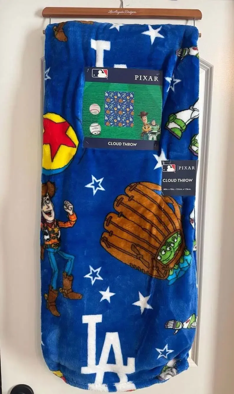 Pixar Toy Story Los Angeles Dodgers MLB Cloud Throw Blanket